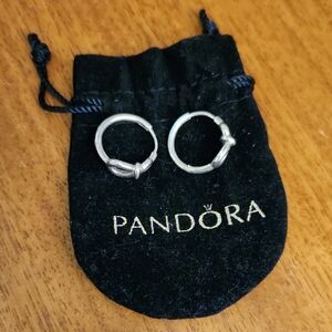 Pandora silver infinity knot hoops